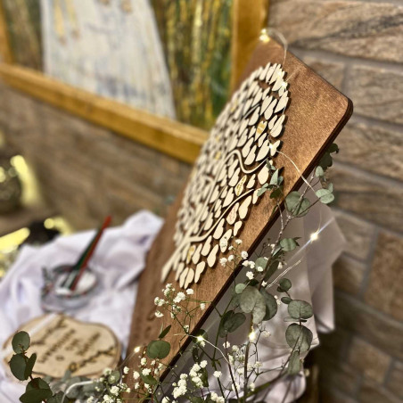 Handmade wedding guest book from Slovakia - wooden tree