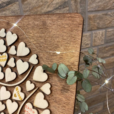 Wooden wedding guest tree decoration - personalized gift for newlyweds