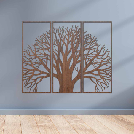 Modern wooden decoration depicting the majestic tree of life