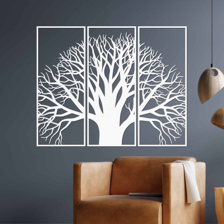 Modern wooden decoration depicting the majestic tree of life