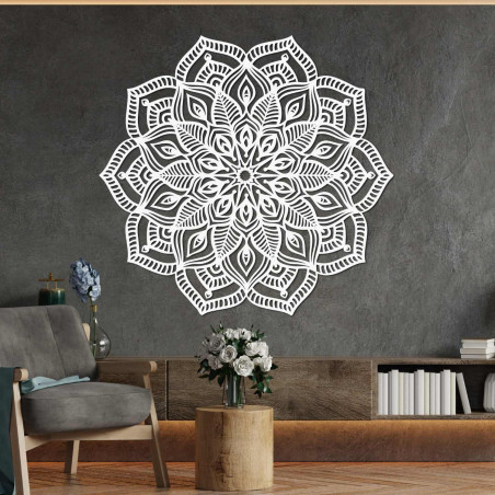 Elegant wooden mandala as a wall decoration full of harmony and peace