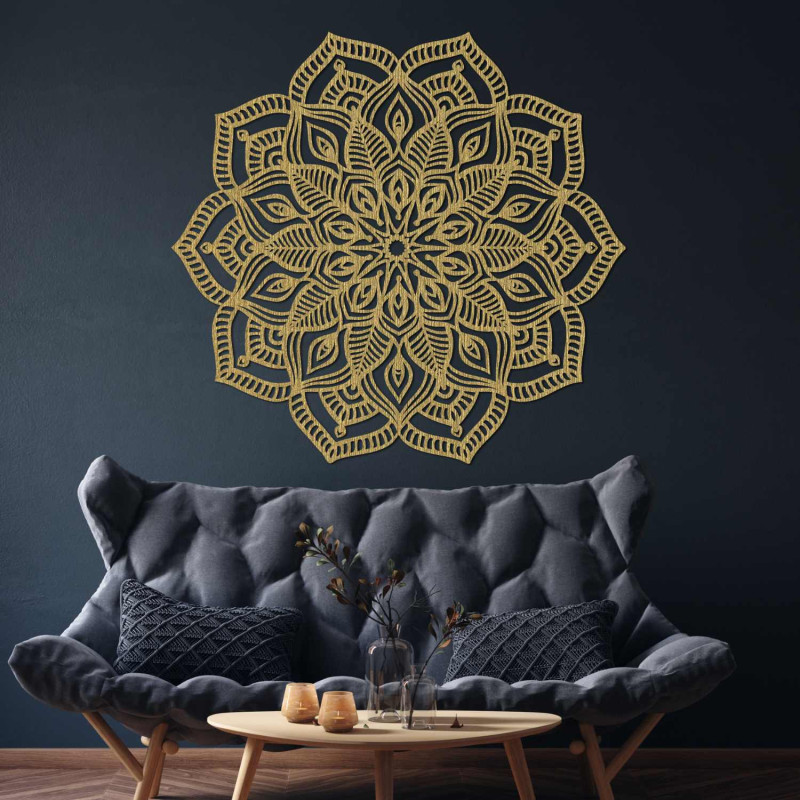 Luxurious wooden mandala on the wall suitable for the living room, bedroom and office