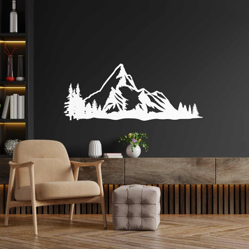 Wooden painting Mountain panorama – Modern wall...