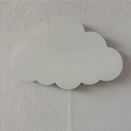 Wall-mounted LED light decoration, a wooden cloud as a modern night light for a child's room