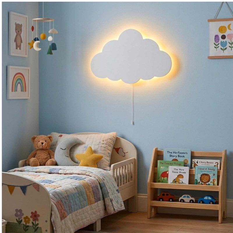 LED Cloud wall lamp with warm white light for a children's room