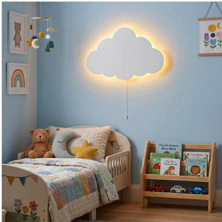 LED Cloud wall lamp with warm white light for a children's room