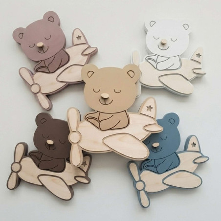 Decorative LED lamp Teddy Bear Pilot suitable for children's rooms, playrooms and bedrooms