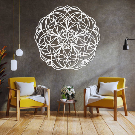 Elegant wooden mandala decoration for a modern interior