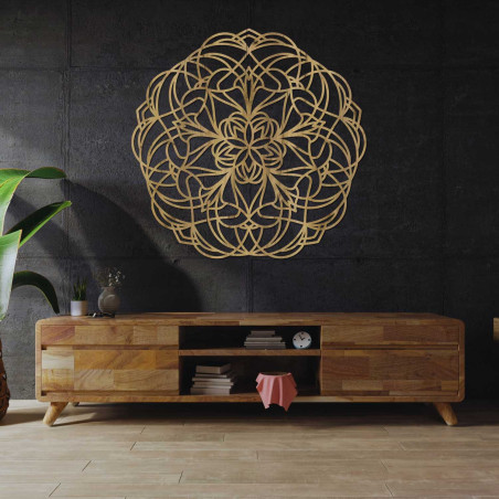 Original wooden mandala for stylish home decoration