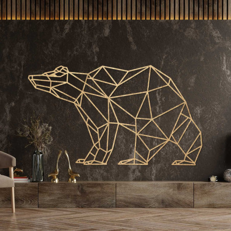 Polygonal wooden bear - stylish wall decoration