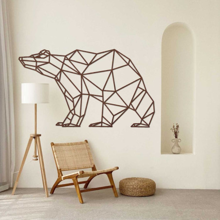 Modern wooden decoration bear in geometric style