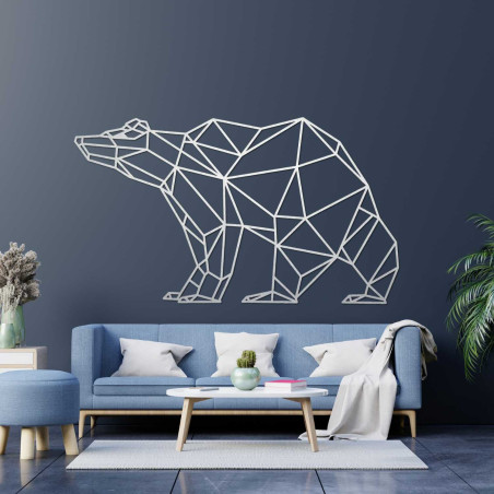 Modern wooden decoration bear in geometric style