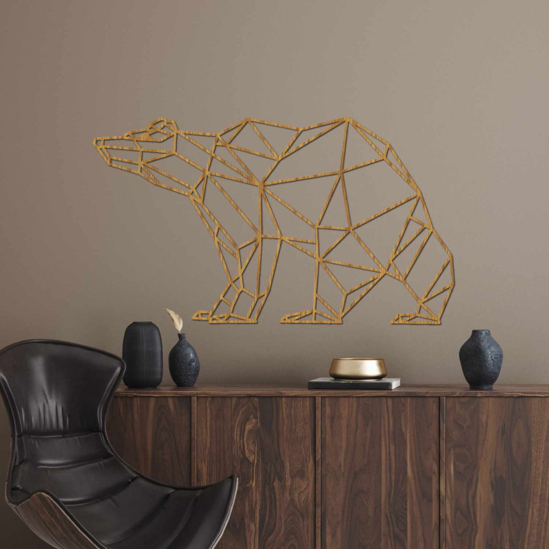 Designer wooden bear wall decoration for modern and Scandinavian interiors.