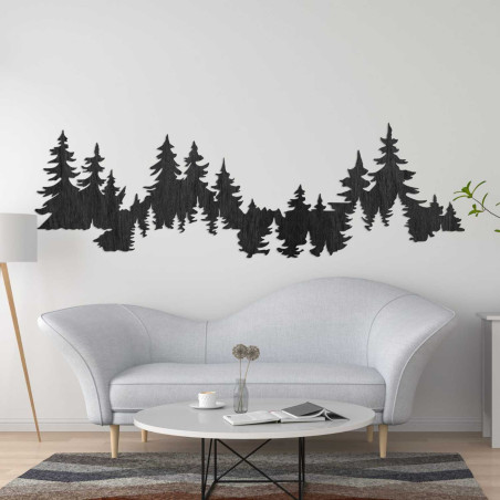 Wooden wall decoration forest, amber color, for the living room