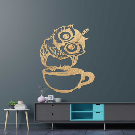 Stylish owl wall decoration will create a cozy atmosphere in your kitchen