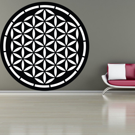 Round wooden mandala Flower of Life as an elegant decoration for the living room