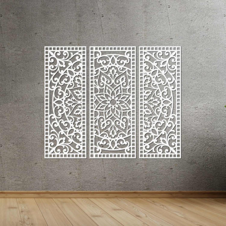 Wooden multi-piece mandala wall decoration | ORNATA