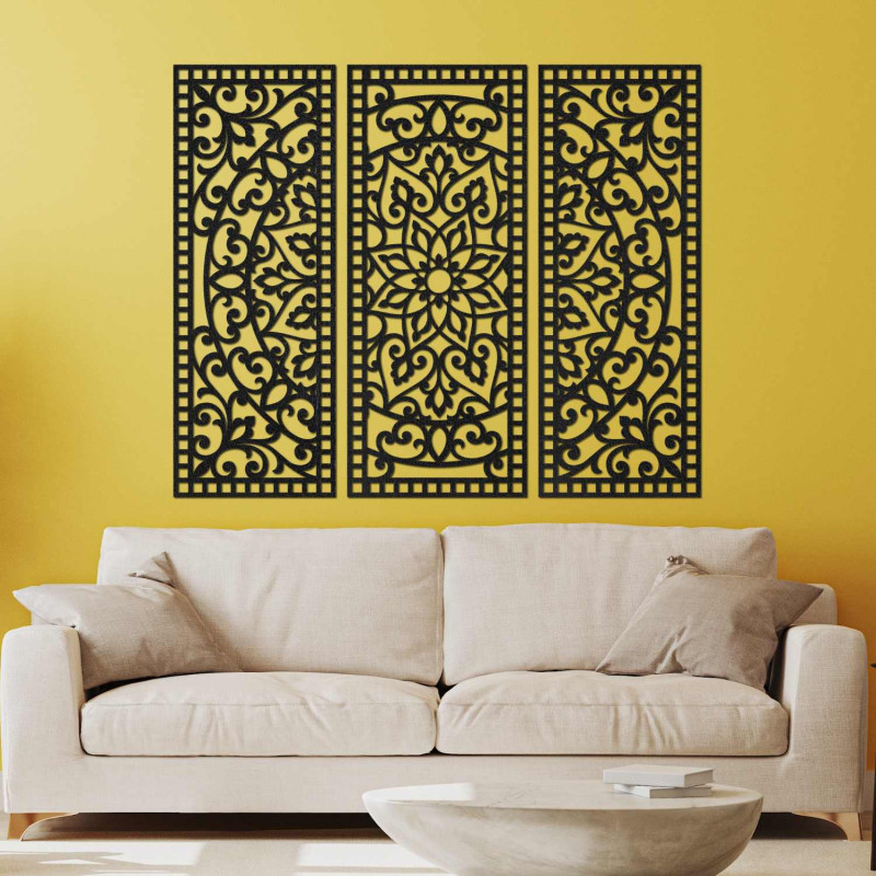 Wooden multi-piece mandala wall decoration |...