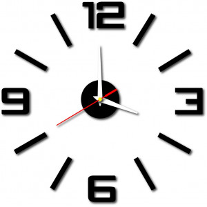 Stick-on modern wall clock for kitchen BUSTER X0033 i black