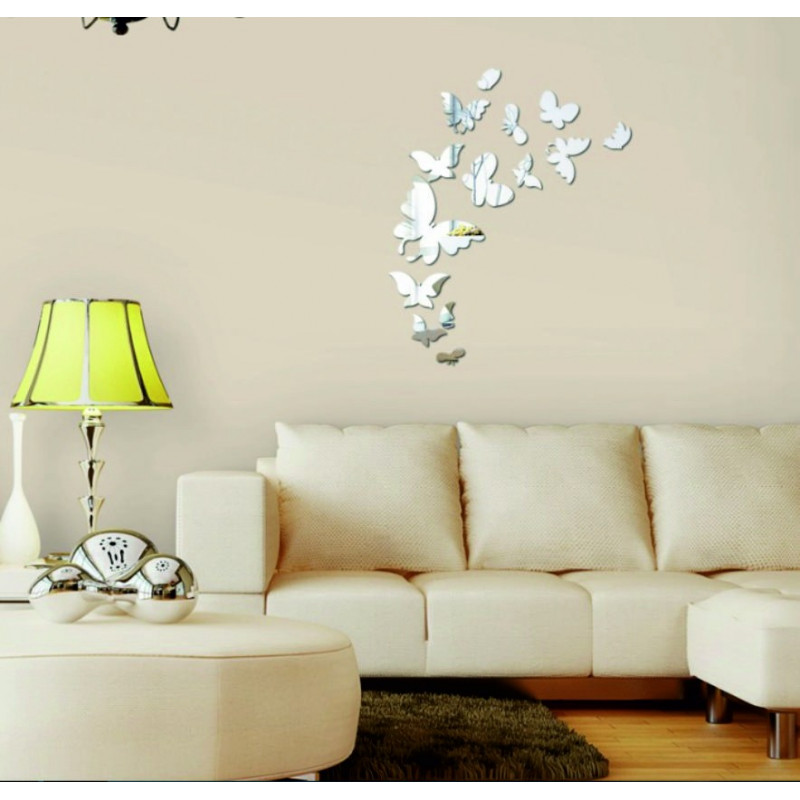 Butterfly mirror wall sticker