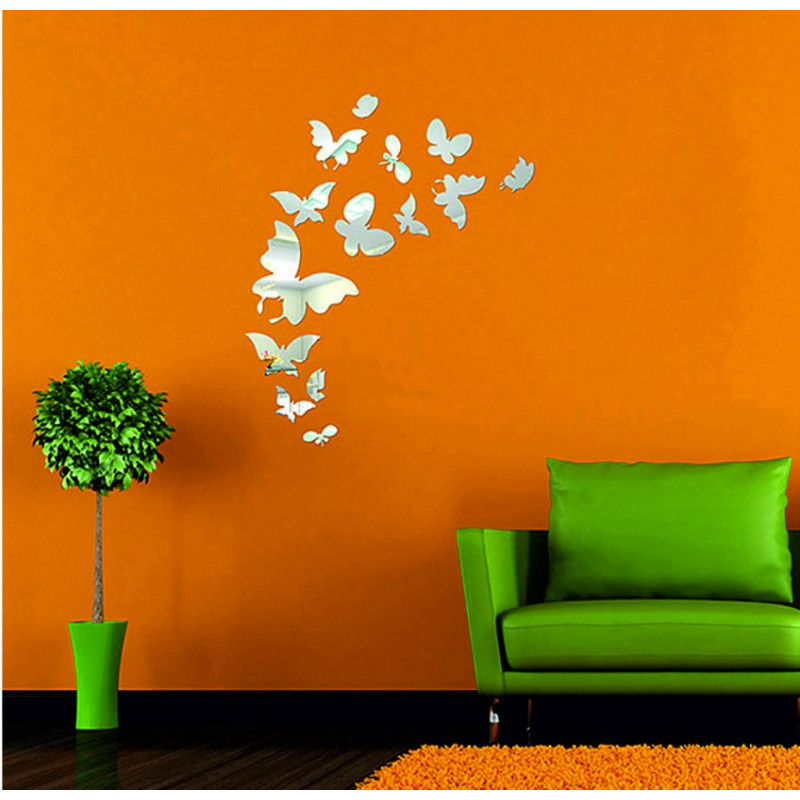 Decorative mirrors. Mirror stickers for the wall, as a picture or decoration, 3D acrylic sticker