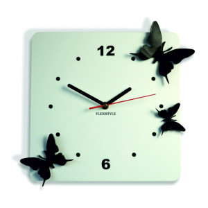 Modern wall clock butterflies