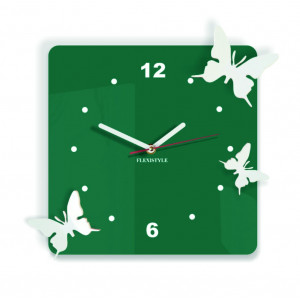 Modern wall clock made of plexiglass. Trendy clock on the wall as a gift. X-momo clocks. PMMA