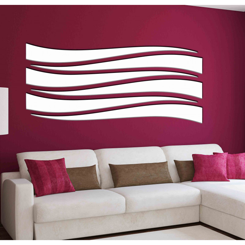 Modern decorative mirrors. Mirror and colored wall stickers, 3D stickers made of acrylic