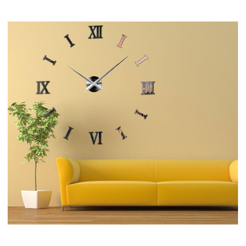 Adhesive wall clock, luxury clock on stent, plastic clock