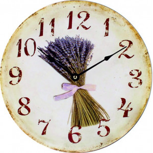 Wood clock lavender scented MDF . Fi 30 cm