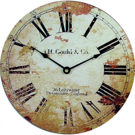 Stylish wooden retro Roman MDF clock. Diameter 30 cm.