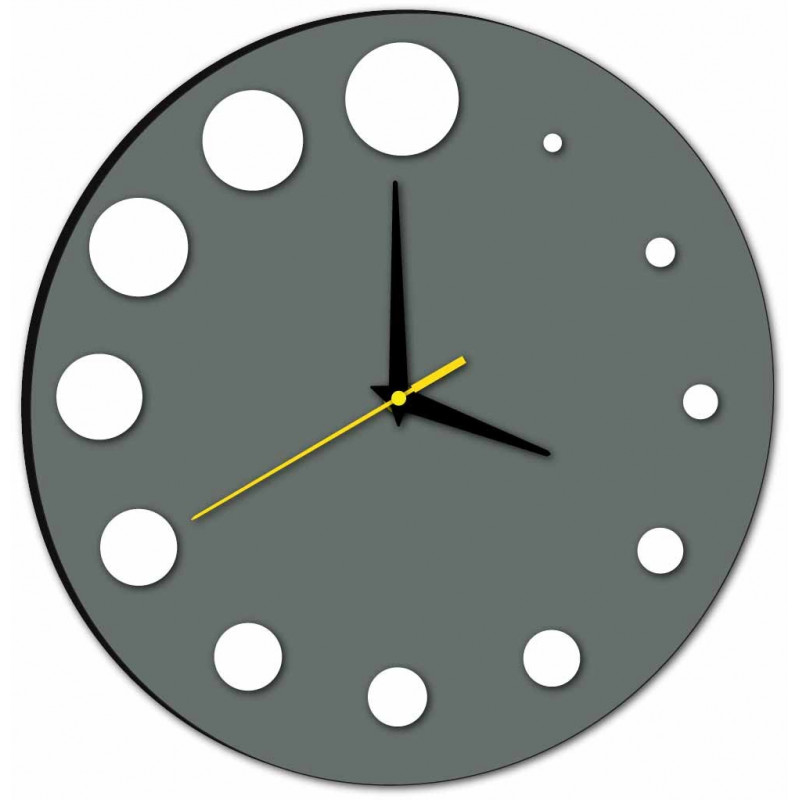 Modern wall clock made of plastic. Own production, X-momo