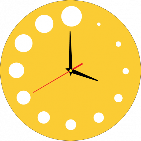 Modern wall clock made of plastic. Own production, X-momo