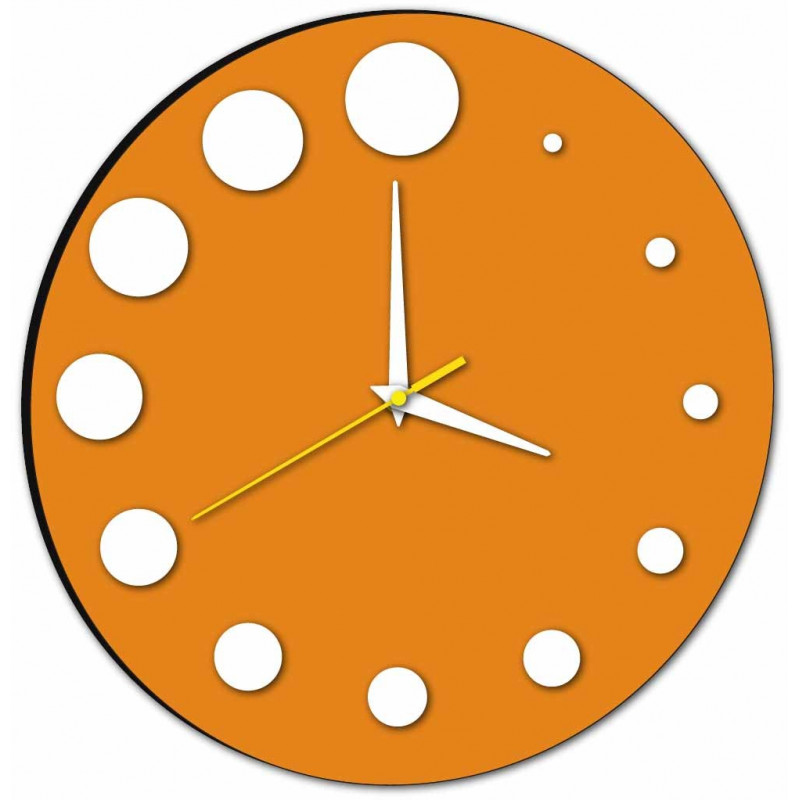 Modern wall clock made of plastic. Own production, X-momo