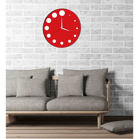 Modern wall clock made of plastic. Own production, X-momo