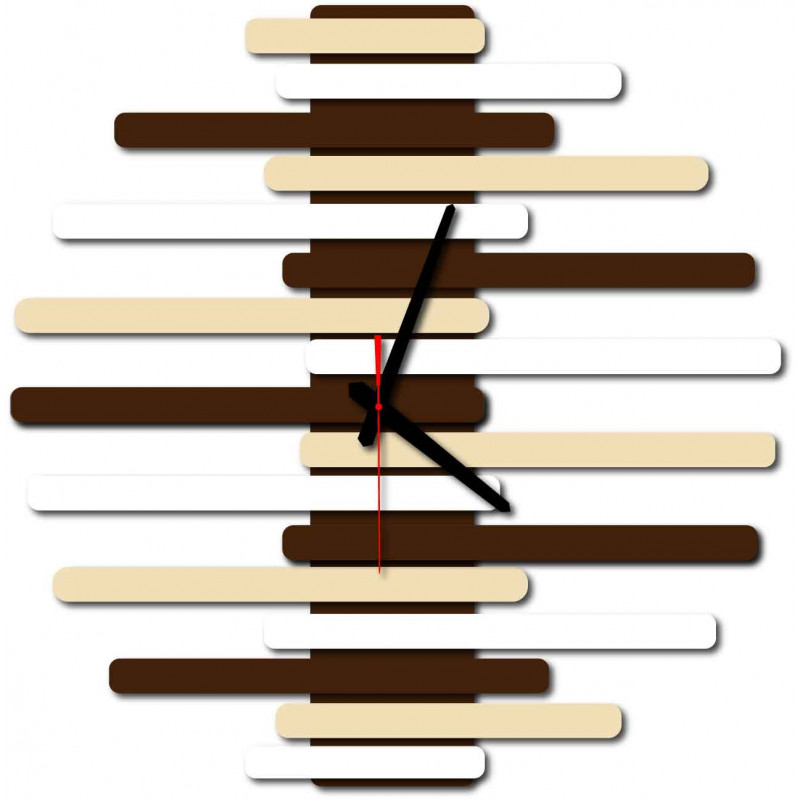 Modern wall clock made of plastic. Own production, X-momo