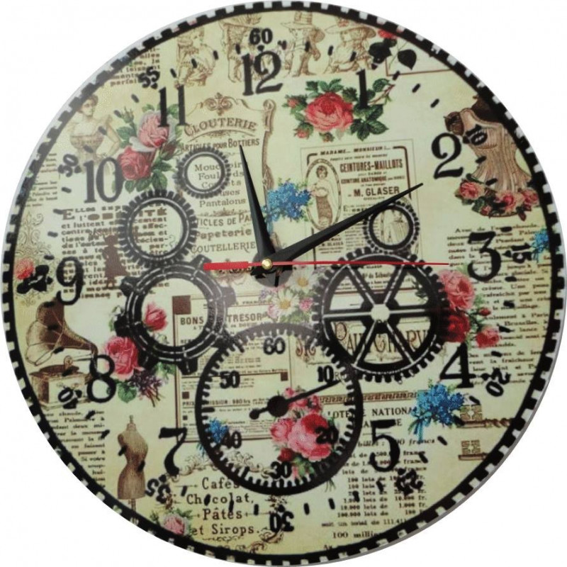 Modern wall clock, wall clock made of wood, plywood