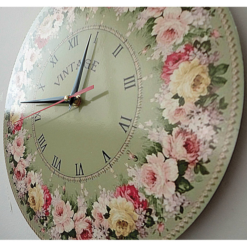 Modern wall clock, wall clock made of wood, plywood