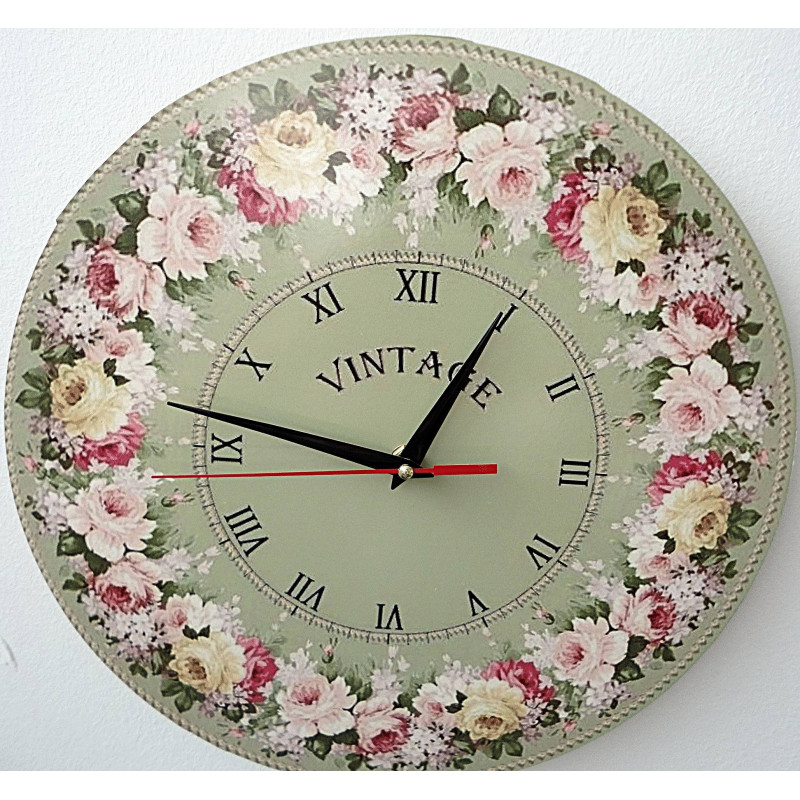 Modern wall clock, wall clock made of wood, plywood