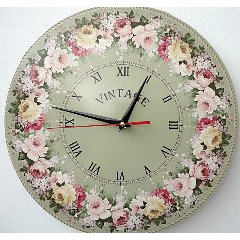 Modern wall clock, wall clock made of wood, plywood