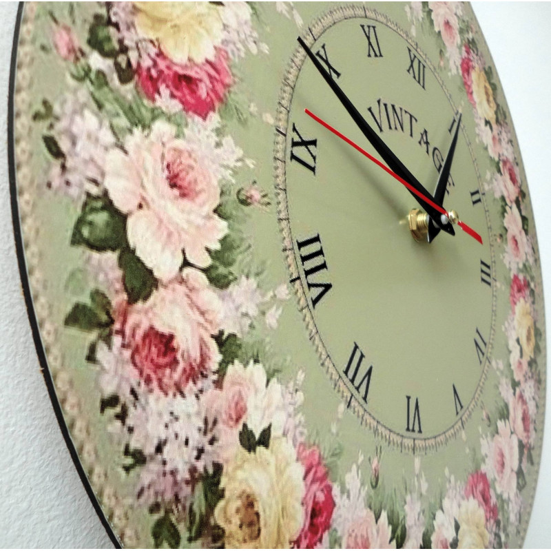 Modern wall clock, wall clock made of wood, plywood