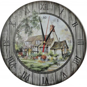 Modern wall clock, wall clock made of wood, plywood