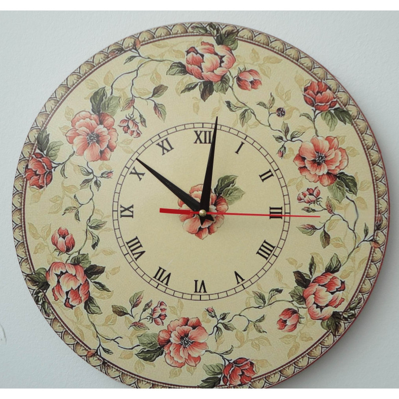 Modern wall clock, wall clock made of wood, plywood