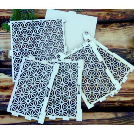 Wood and plastic decorations, Christmas decorations, wooden vintage accessories