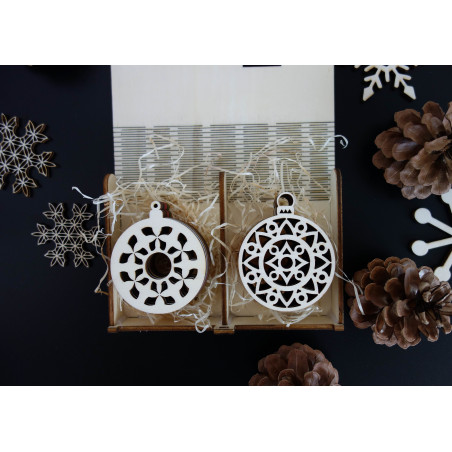 Wooden and plastic ornaments, Christmas ornaments, wooden vintage accessories