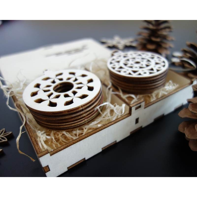 Wooden and plastic ornaments, Christmas ornaments, wooden vintage accessories