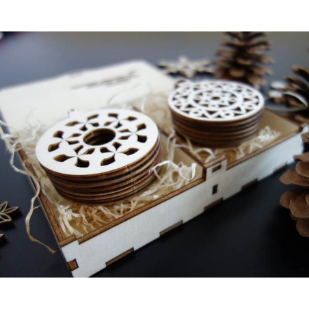 Wooden and plastic ornaments, Christmas ornaments, wooden vintage accessories