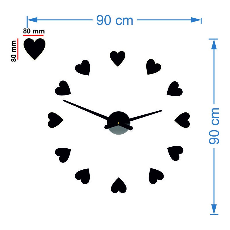 Dimensions of wall clocks, design wall clock