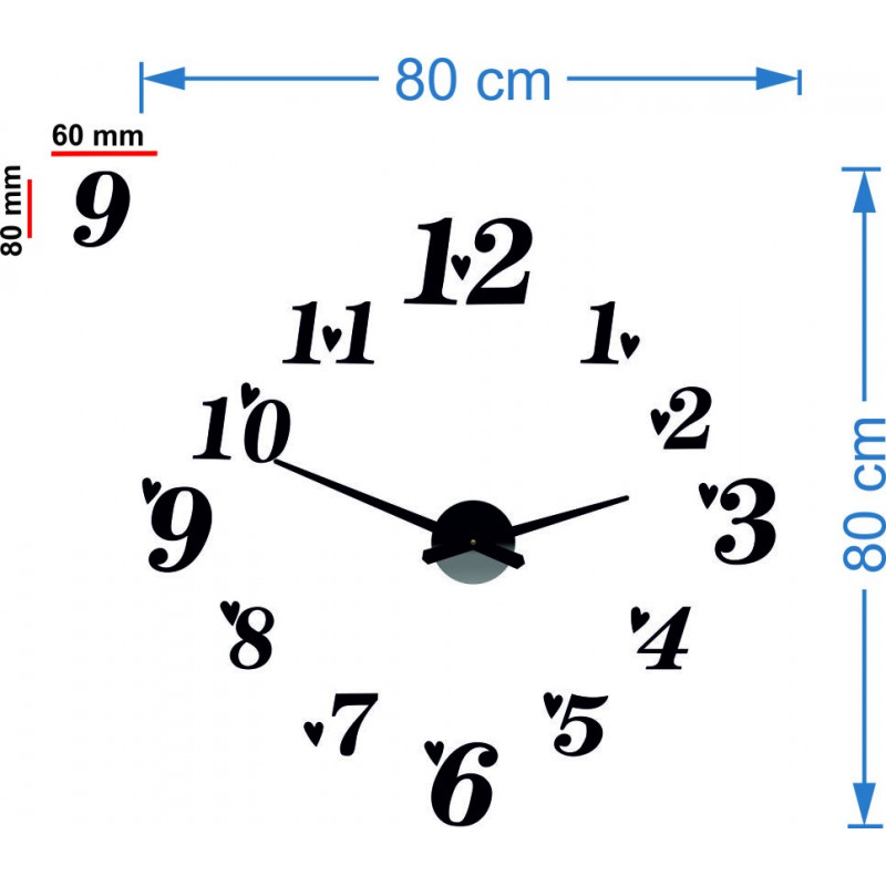 Dimensions of wall clocks, wall clock design