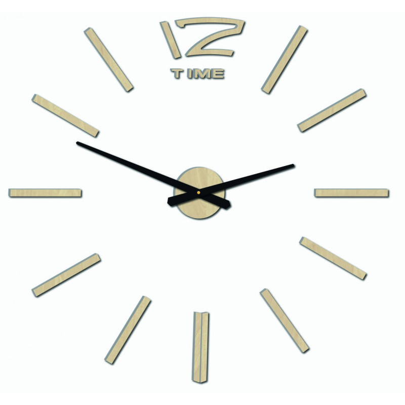 Modern wall clock, wall clock made of wood, plywood